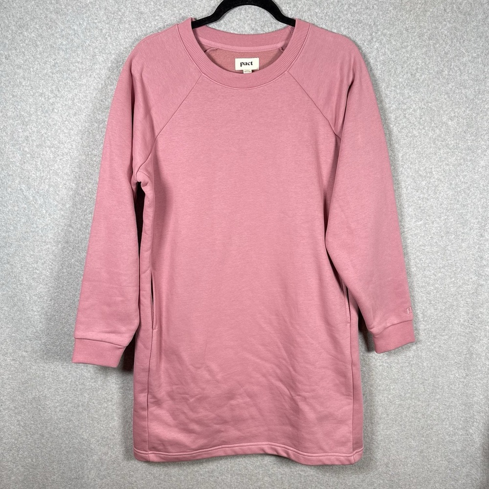 Pact sweatshirt dress womensw large pink pullover organic cotton